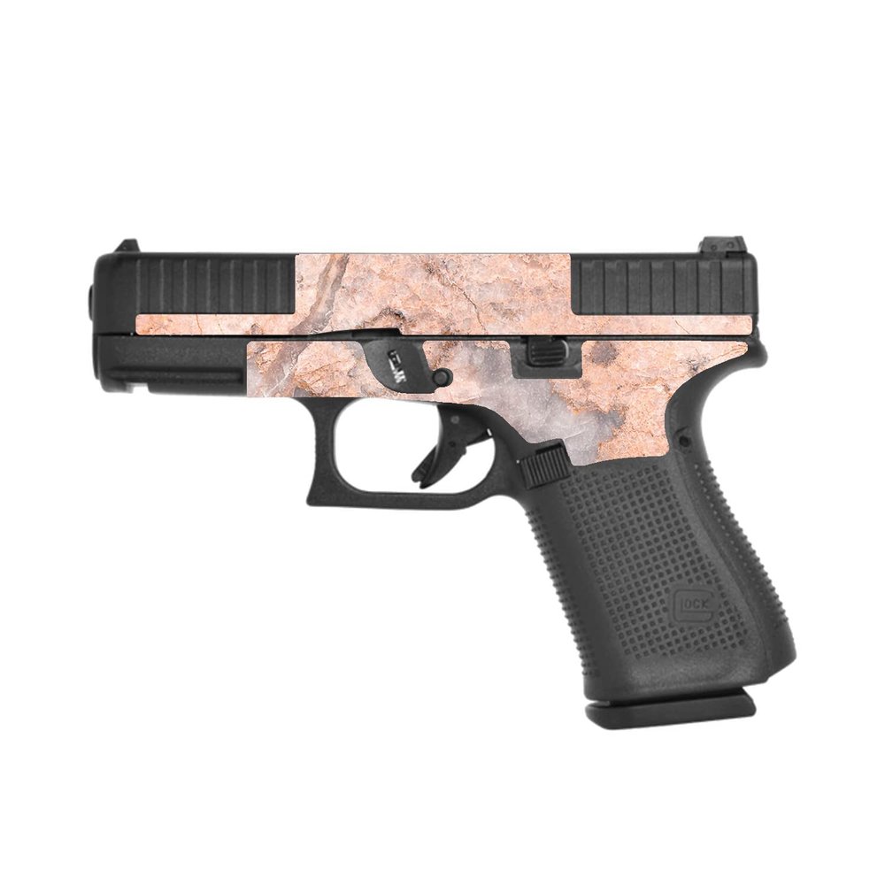 MightySkins Glossy Glitter Skin Compatible with Glock 44 Compact 22LR 4.03 Barrel - Blush Marble | Protective, Durable High-Gloss Glitter Finish | Easy to Apply and Change Styles | Made in The USA