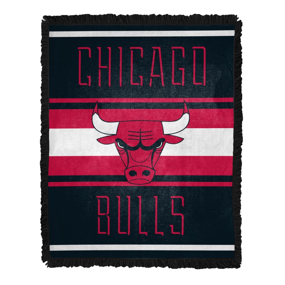 NORTHWEST NBA Chicago Bulls Nose Tackle Woven Jacquard Throw 46" W x 60" L Blanket