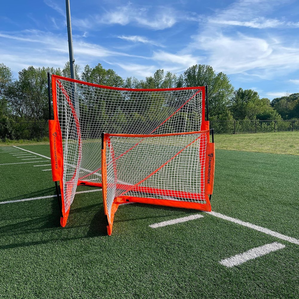 Crankshooter Portable, Foldable Lacrosse Goal. Two Sizes: 6'X 6' or 4'X 4' Put Up & Take Down in Seconds (4' x 4')