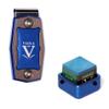 Vaula Billiard Metal Magnetic Pool Cue Chalk Holder with Chalk (Silver/Blue) view 3