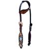 BAR H EQUINE Beaded Symmetry Leather One Ear Headstall | Western Headstalls for Horses American