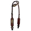 BAR H EQUINE American Leather Horse Saddle Tack One Ear Headstall | Browband view 1