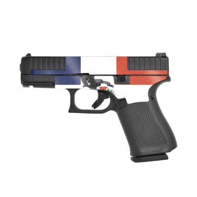 MightySkins Glossy Glitter Skin Compatible with Glock 44 Compact 22LR 4.03 Barrel - Dominican Flag | Protective, Durable High-Gloss Glitter Finish | Easy to Apply and Change Styles | Made in The USA