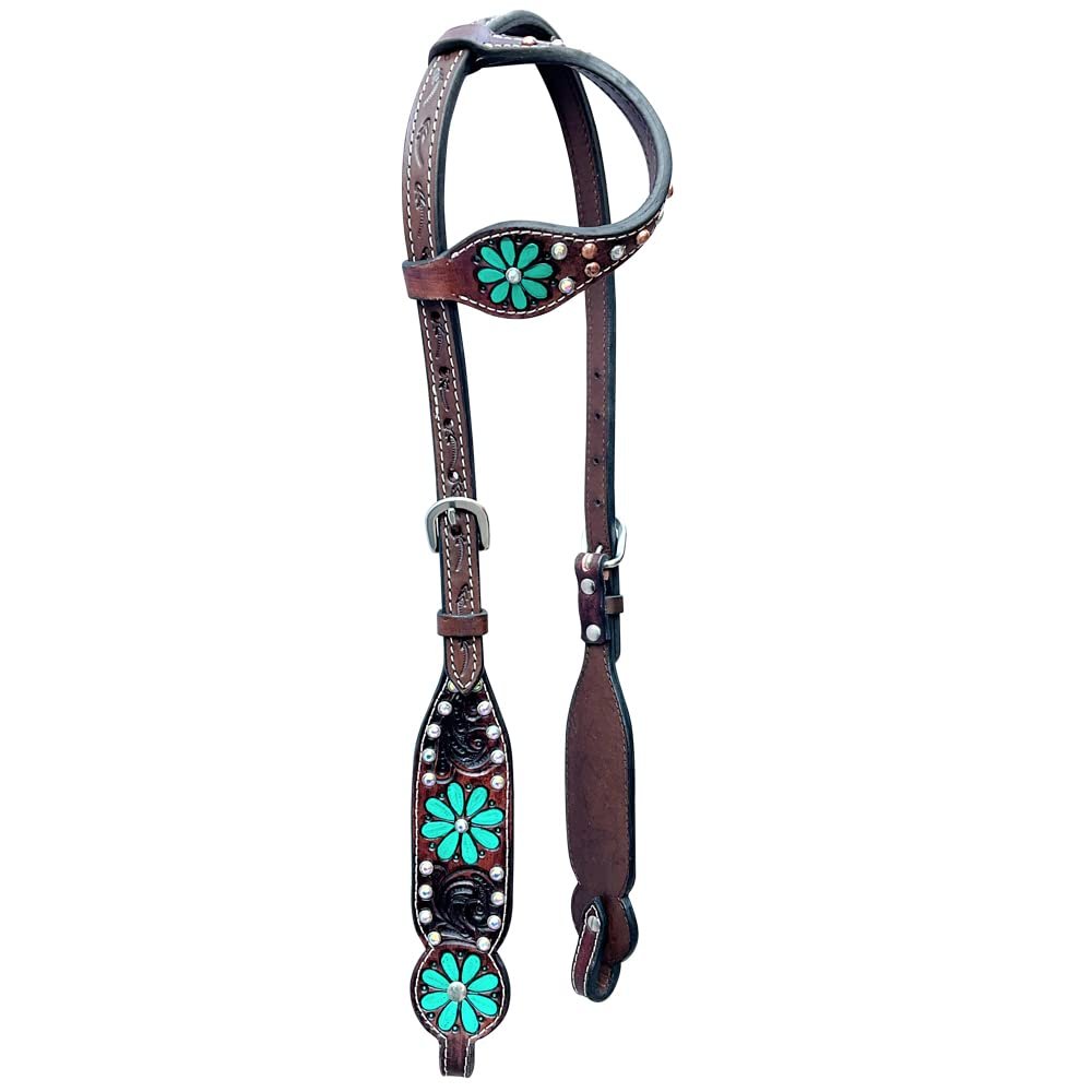 BAR H EQUINE Horse Leather One Ear Headstall | Western Headstalls for Horses American