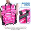 EasyGo Product Backpack Beach Chair 5 Positions and Cup Holder Pouch on Side Padded Pillow Storage Bag on Back Lightweight Rustproof Aluminum Black Frame - 1 Pack Pink Stripes view 3