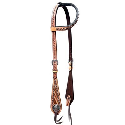 BAR H EQUINE American Leather Horse Saddle Tack One Ear Headstall | Browband