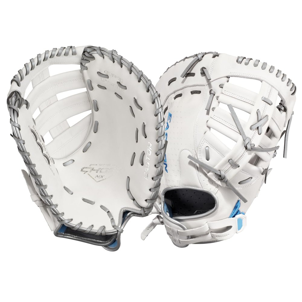 Easton | GHOST NX Fastpitch Softball First Base Mitt | 13" | Single Post w/ X Lacing Web | Left Hand Throw