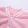 NICNZQI Kids Varsity Jacket Girls Boys Baseball Jacket Bomber Coat School Jackets with Pocket (Pink,4T,4 Years) view 3
