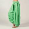 tuduoms Women's Casual Pants Boho Harem Yoga Pilates Plus Size Linen Pleated Baggy Hippie Lounge Pants Loose Palazzo Pants Green view 2