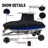 T-Top Boat Cover, Waterproof Center Console Boat Cover, 210D Heavy Duty Marine Grade Polyester Waterproof and Fade Resistant Boat Storage Cover,16-24ft(Color:Black,Size:17-19ft) view 3