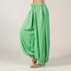 tuduoms Women's Casual Pants Boho Harem Yoga Pilates Plus Size Linen Pleated Baggy Hippie Lounge Pants Loose Palazzo Pants Green view 2