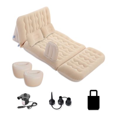 Ergocar Portable Car Inflatable Air Mattress, Car Travel Inflatable Mattress with 2 Air Pillows Cars, Removable Backseat Air Bed with Air-Pump for Camping Travel, Hiking and Other Outdoor Activities