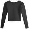 DANSHOW Girls Ballet Wrap Tops Kids Long Sleeve Dance Sweater,Velvet Inner(824-170-06) Black view 3