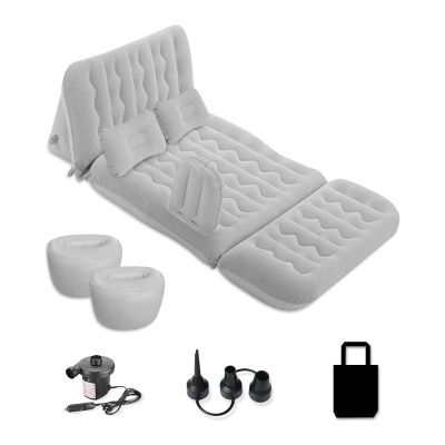 Ergocar Portable Car Inflatable Air Mattress, Car Travel Inflatable Mattress with 2 Air Pillows Cars, Removable Backseat Air Bed with Air-Pump for Camping Travel, Hiking and Other Outdoor Activities