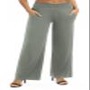 Urban CoCo Womens High Waist Flowy Palazzo Pants Elastic Waist Wide Leg Stretchy Straight Leg Dressy Casual Lounge Trousers (Light Gray, M) view 1