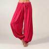 tuduoms Women's Casual Pants Boho Harem Yoga Pilates Plus Size Linen Pleated Baggy Hippie Lounge Pants Loose Palazzo Pants Red view 2