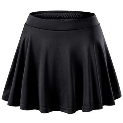 Hansber Kids Girls Tennis Skirt Golf Running Skorts with Shorts Pleated Sports Athletic Workout Performance Skirts Black 10-11
