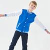 NICNZQI Kids Varsity Jacket Girls Boys Baseball Jacket Bomber Coat School Jackets with Pocket (Blue,6 Years,6 Years) view 3