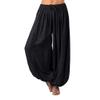 tuduoms Women's Casual Pants Boho Harem Yoga Pilates Plus Size Linen Pleated Baggy Hippie Lounge Pants Loose Palazzo Pants Black view 1