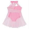 Freebily Girls Halter Neck Ballet Lyrical Dance Dress Cross Back Gymnastics Leotard Skirt Chiffon Modern Praise Dance Costume Caged Back Pink 6 view 3