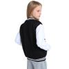 NICNZQI Kids Varsity Jacket Girls Boys Baseball Jacket Bomber Coat School Jackets with Pocket (Black,10 Years,10 Years) view 2