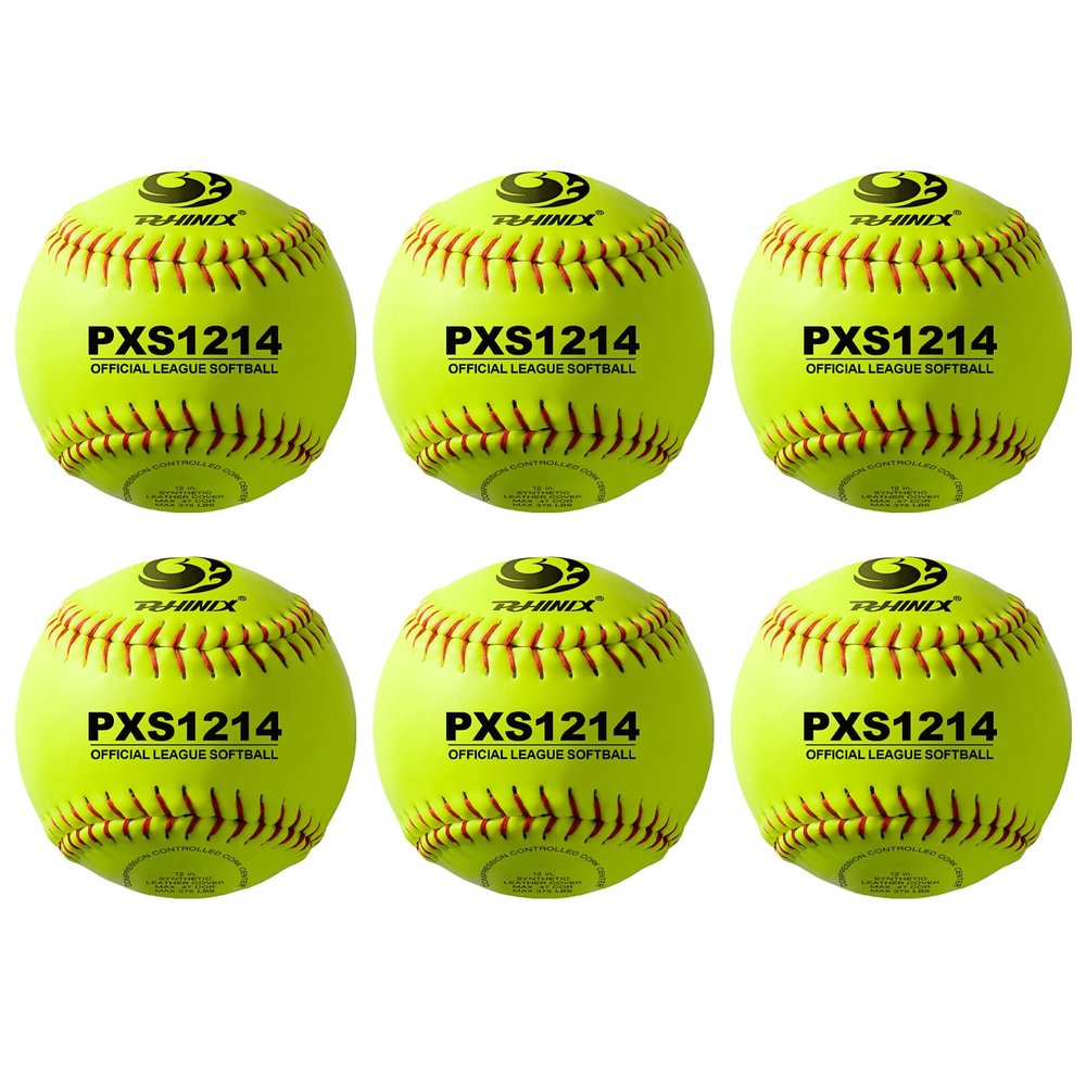 PHINIX Fast-Pitch Softballs Cork Core for Practice, Competitions 12 inch Box of 6