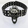 NORICAP Men And Women Metal Skull Head Leather Buckle Belt Waist Band Jeans Decorative Punk Belt (black) view 3