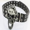 NORICAP Men And Women Metal Skull Head Leather Buckle Belt Waist Band Jeans Decorative Punk Belt (black) view 4