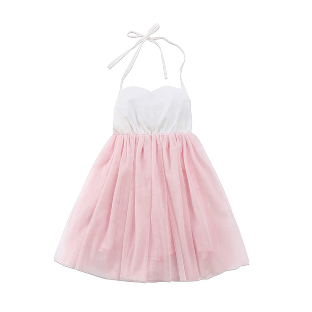 Toddler Kids Girls Strap Mesh Tulle Ball Gown Dress Princess Set Clothes Three Year Old Clothes (Pink, 3-4 Years)