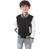 NICNZQI Kids Varsity Jacket Girls Boys Baseball Jacket Bomber Coat School Jackets with Pocket (Black-zipper,12 Years,12 Years) view 1