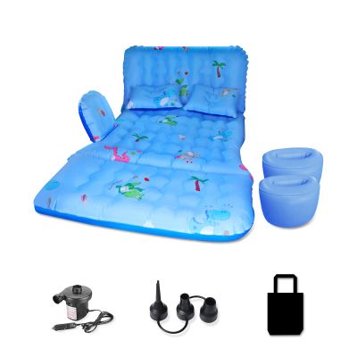 Ergocar Portable Car Inflatable Air Mattress, Car Travel Inflatable Mattress with 2 Air Pillows Cars, Removable Backseat Air Bed with Air-Pump for Camping Travel, Hiking and Other Outdoor Activities