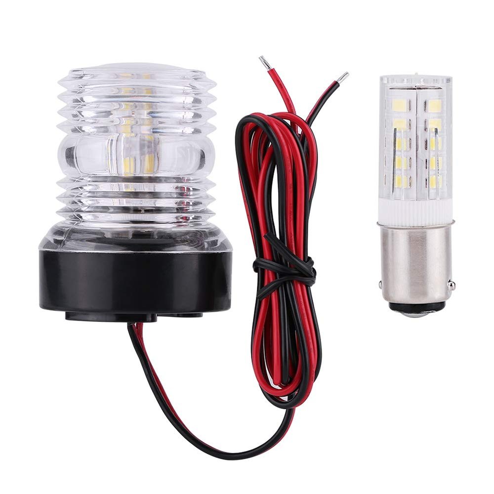 Acouto 12V LED Anchor Light, All Round 360 White Navigation LED Anchor Light for Marine Boat Yacht