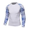 Hansber Man's 3D Printed Long Sleeve UPF 50+ Swim Rash Guard Shirts Quick Dry Athletic Tank Top Type A Large view 1
