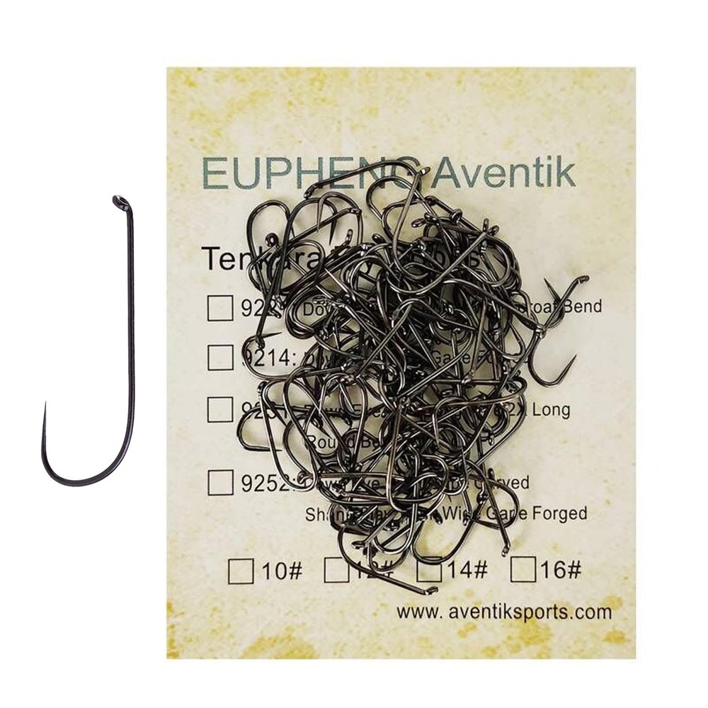100pc Tenkara Hook Fly Fishing Hook Catch&Release Dry Wet Nymph Assortment Competition Fishing Hook(#16, Tenkara Fly hook-9231)