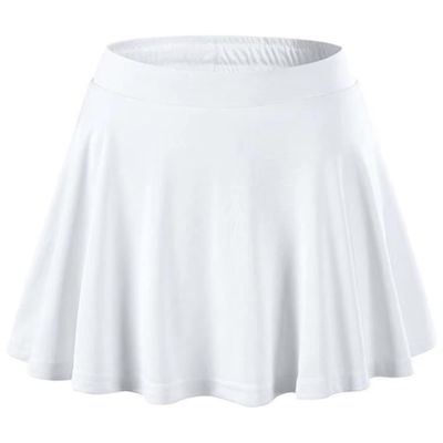 Hansber Kids Girls Tennis Skirt Golf Running Skorts with Shorts Pleated Sports Athletic Workout Performance Skirts White 12-13