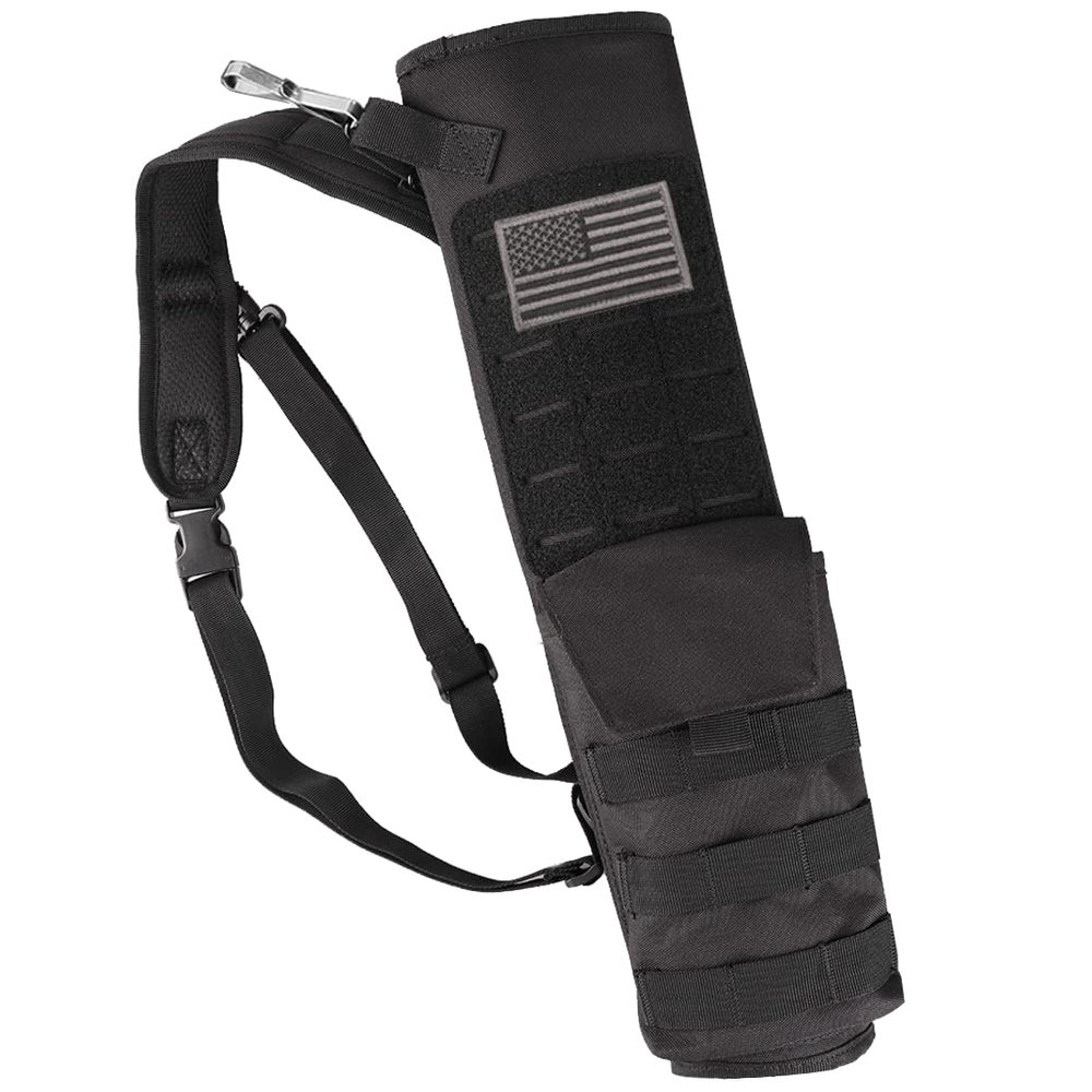 KRATARC Archery Lightweight Back Arrow Quiver Dual Use Foldable Compact Hip Arrows Bag with Molle Pocket Hanged for Target Shooting Hunting (Black)