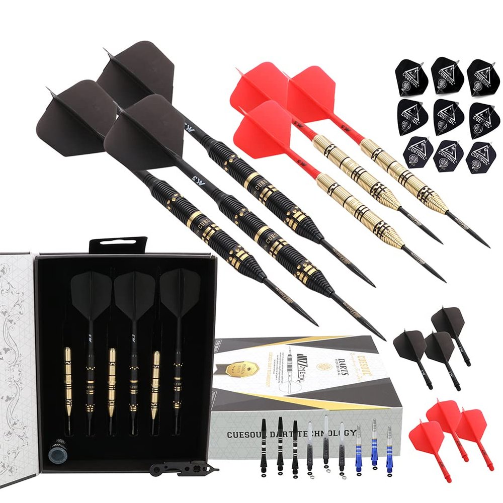 CUESOUL Jazz Plus Steel Tip Darts 24g with AK5 Dart Flight Bigwing Shape