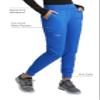Cherokee Women's Scrub Jogger Pants Modern Classic Fit Mid Rise Bottom with 5 Pockets, Elastic Knit Waistband - WW115P, XS Petite, Royal view 3
