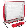 Smartxchoices 5'x5' Baseball Softball Practice Net with Carry Bag, Portable Pitching Hitting Batting Catching Throwing Net Toss Backstop Training Aids view 1