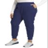 Cherokee Women's Scrub Jogger Pants Modern Classic Fit Mid Rise Bottom with 5 Pockets, Elastic Knit Waistband - WW115P, XS Petite, Navy view 2