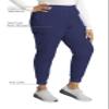 Cherokee Women's Scrub Jogger Pants Modern Classic Fit Mid Rise Bottom with 5 Pockets, Elastic Knit Waistband - WW115P, XS Petite, Navy view 3