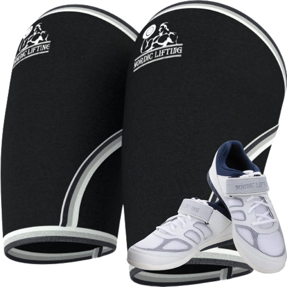 Nordic Lifting Elbow Sleeves XLarge Bundle with Shoes Venja Size 7 - White