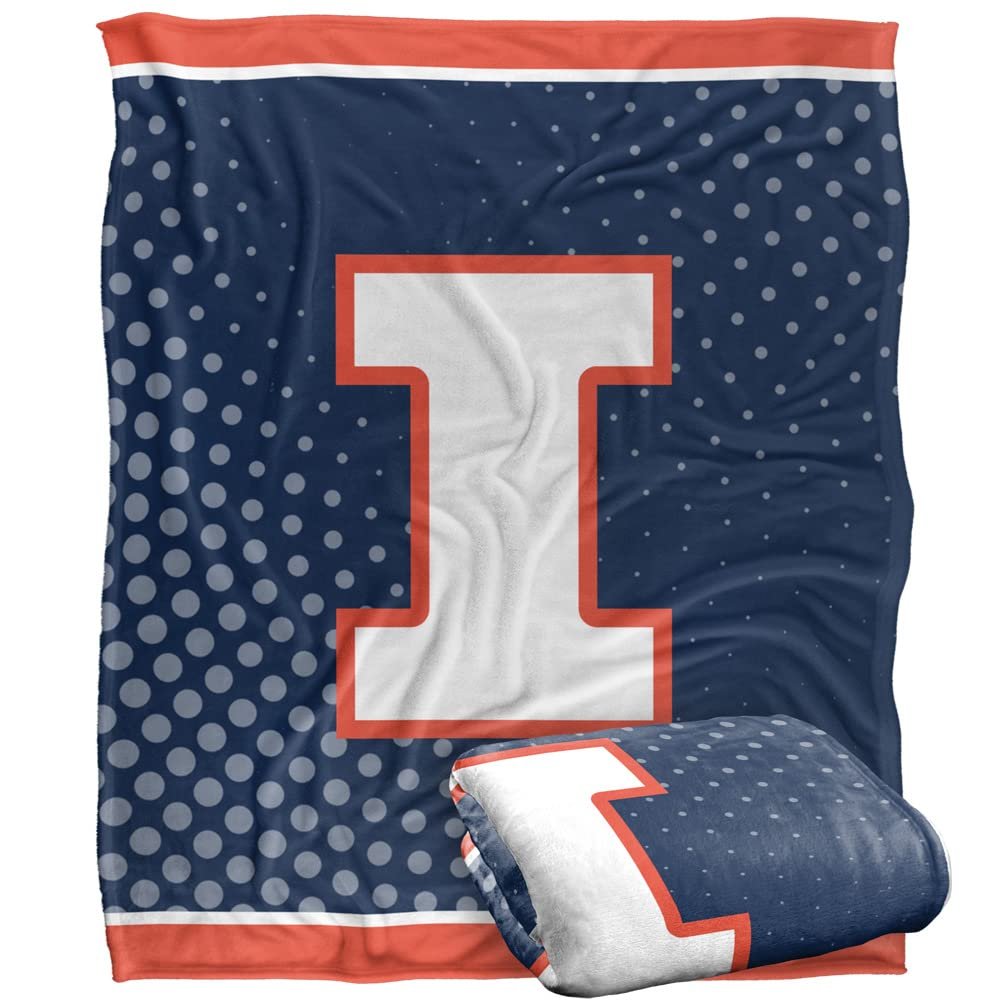 University of Illinois Blanket, 50"x60" Logo Dots, University of Illinois, Silky Touch Super Soft Throw Blanket