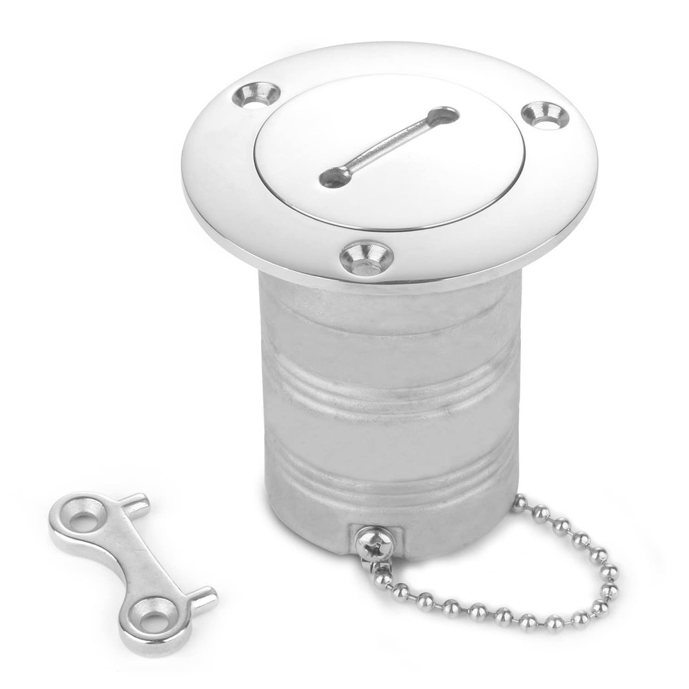 AMYSPORTS Stainless Hardware Fuel Cap Marine Water Yacht Gas Cap Boat Key Steel Fuel Filler Deck SUS316 2''