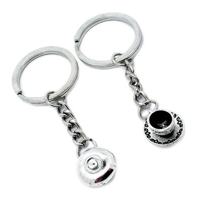 5 Pieces Keychain Keyring Door Car Key Chain Ring Tag Charms Supplies Y1FU6Y Tea Coffee Cup