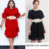 ALAIX Women's Wide Belt Stretchy Chunky Waist Belt Dress Belts Big Flower Cinch Belts Elastic Belts for Women view 3