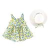 Little Girls Sleeveless Dresses Sundress Floral Print Tutu Skirts Above Knee Cami Dress Bowknot Sling Dresses (Green, 4-5 Years) view 3