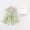 Little Girls Sleeveless Dresses Sundress Floral Print Tutu Skirts Above Knee Cami Dress Bowknot Sling Dresses (Green, 4-5 Years) view 4