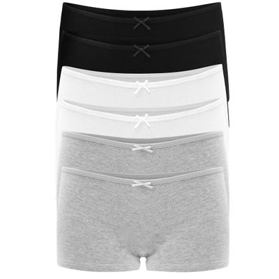 Allxwek Womens Underwear Cotton Boyshort Boxer Ladies Comfort Soft Boy Shorts Pack 6 3901 BWG S