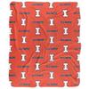 University of Illinois Blanket, 50"x60" Logo Pattern, University of Illinois, Silky Touch Sherpa Back Super Soft Throw Blanket view 2